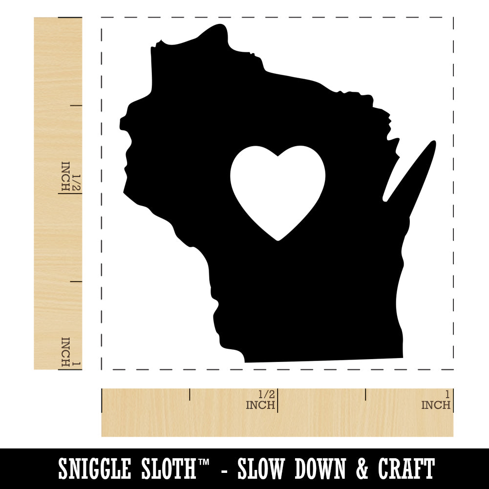 Wisconsin State with Heart SelfInking Rubber Stamp Ink Stamper Michaels