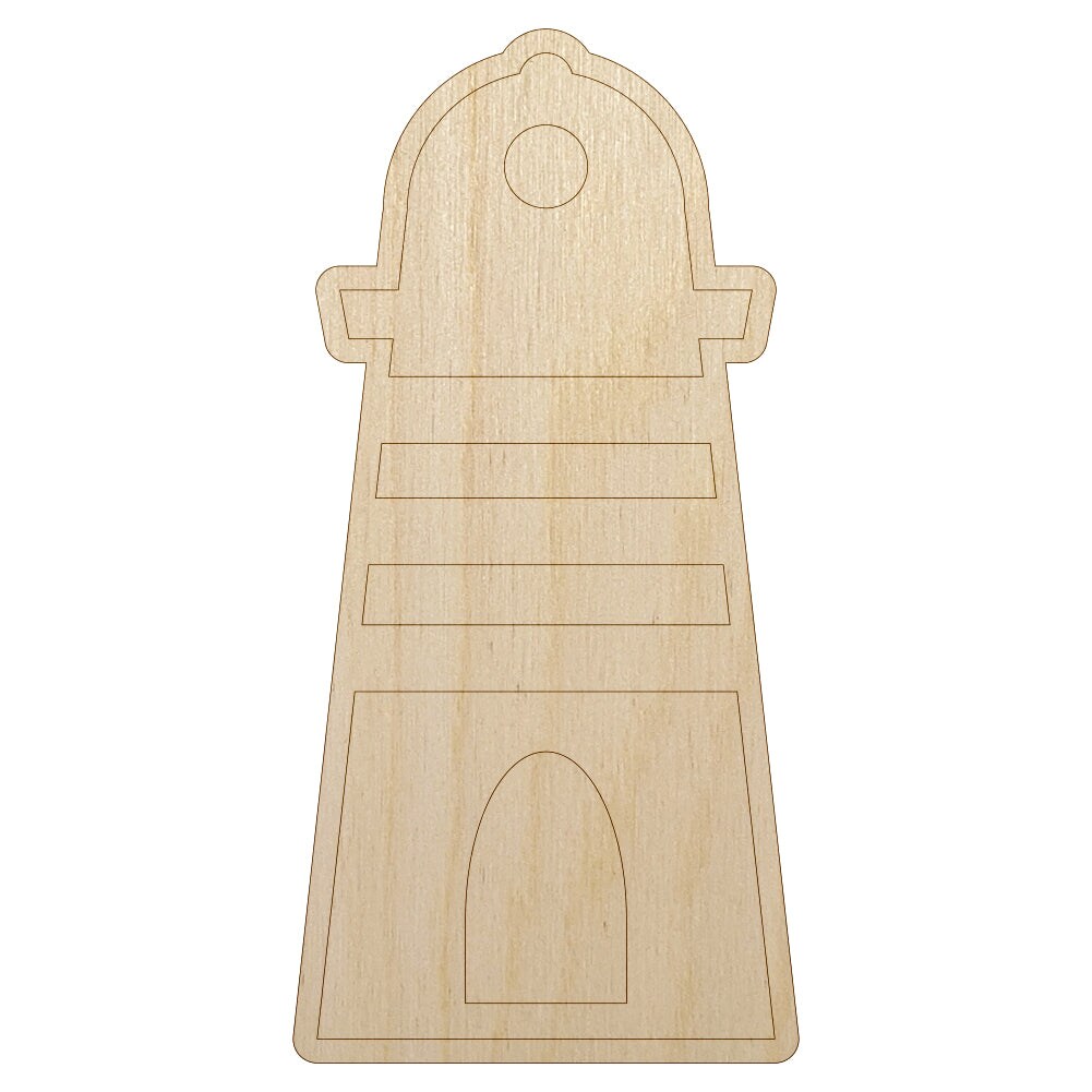 Lighthouse Striped Unfinished Wood Shape Piece Cutout for DIY Craft Projects