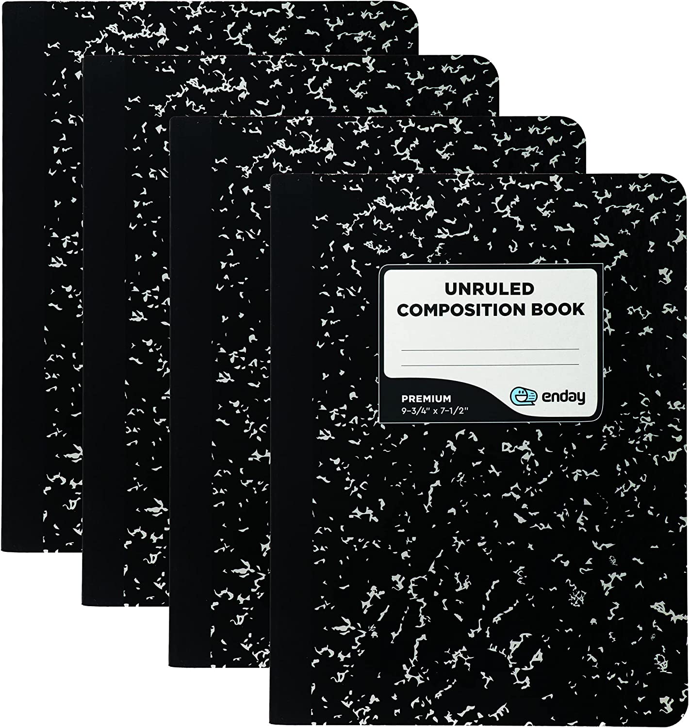 Enday Unruled 100 Ct. Premium Black Marble Composition Book