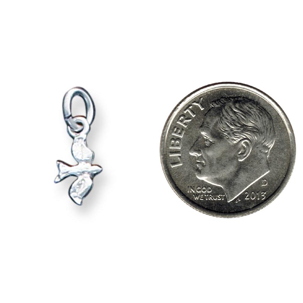 Sterling Silver Bird Charm Pendant Animal Jewelry 13mm x 7mm