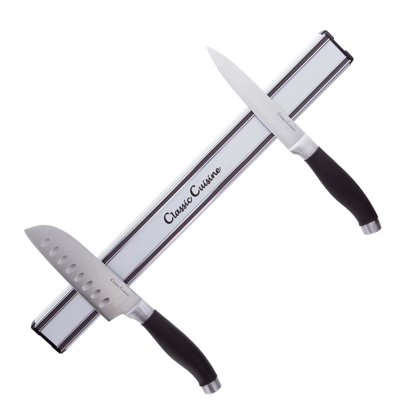 Classic Cuisine 16 Inch Polished Aluminum Magnetic Knife Storage Strip Utensil Holder