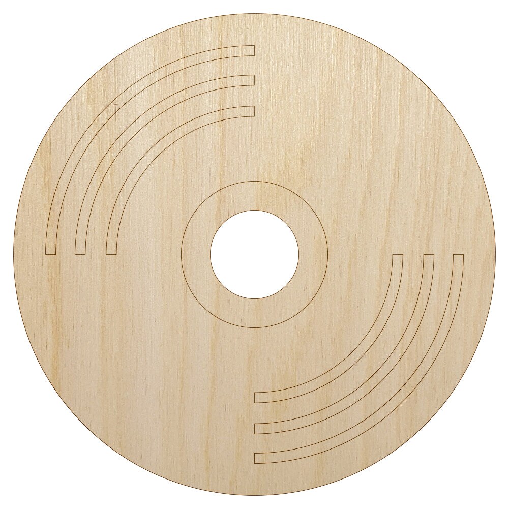 Record Vinyl Music Unfinished Wood Shape Piece Cutout for DIY Craft Projects