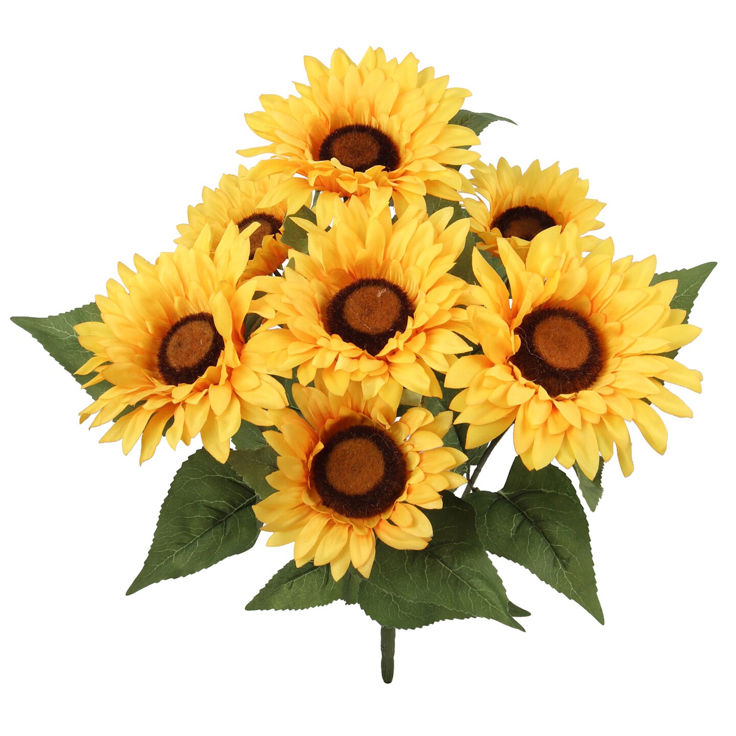 6-Pack: Yellow Sunflower Bush with 7 Lifelike Silk Flowers by Floral Home&#xAE;