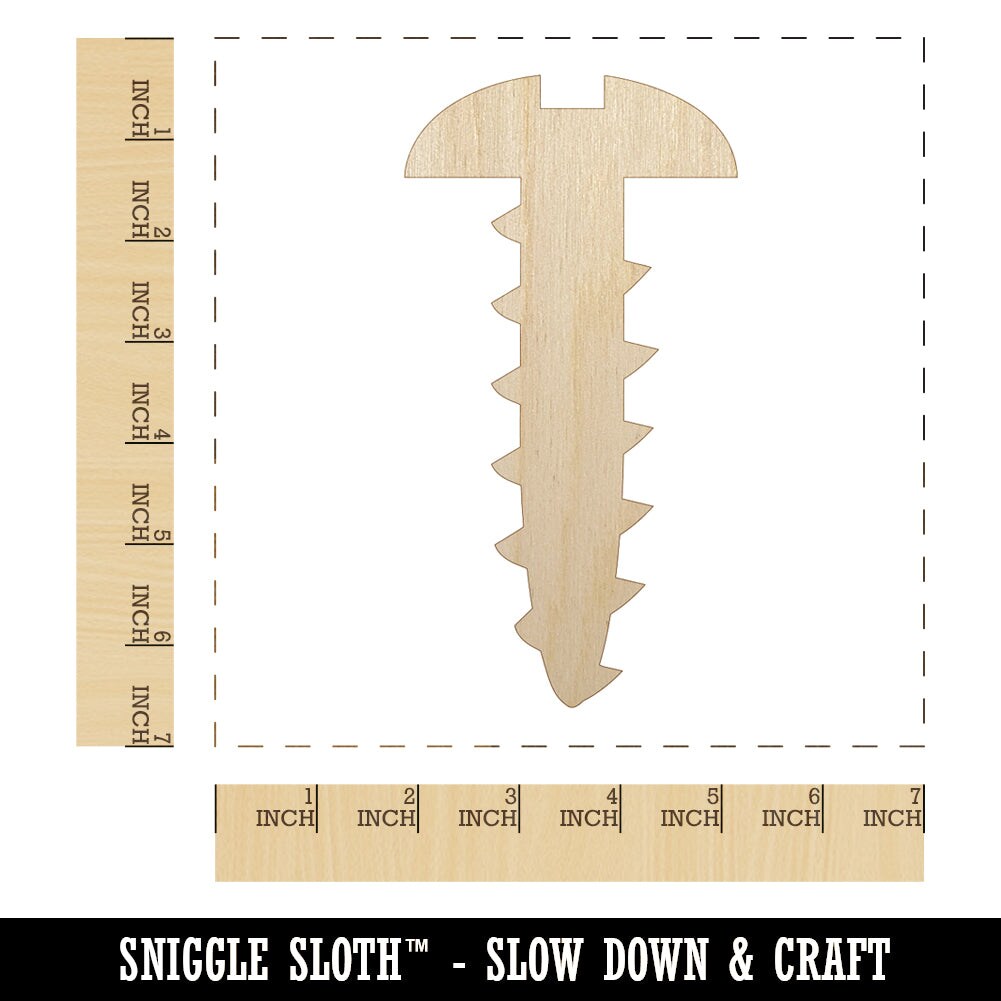 Screw Silhouette Woodworking Tools Unfinished Wood Shape Piece Cutout for DIY Craft Projects
