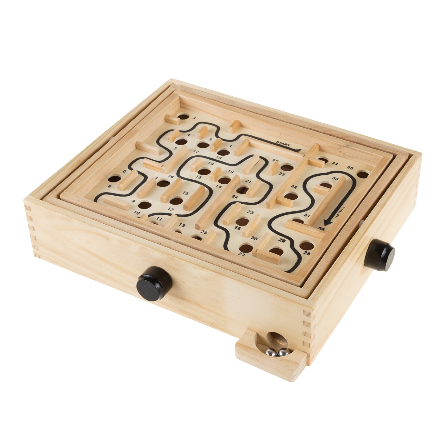 Hey! Play! Labyrinth Wooden Maze Game Puzzle With 2 Marbles 11X9.25 Inches