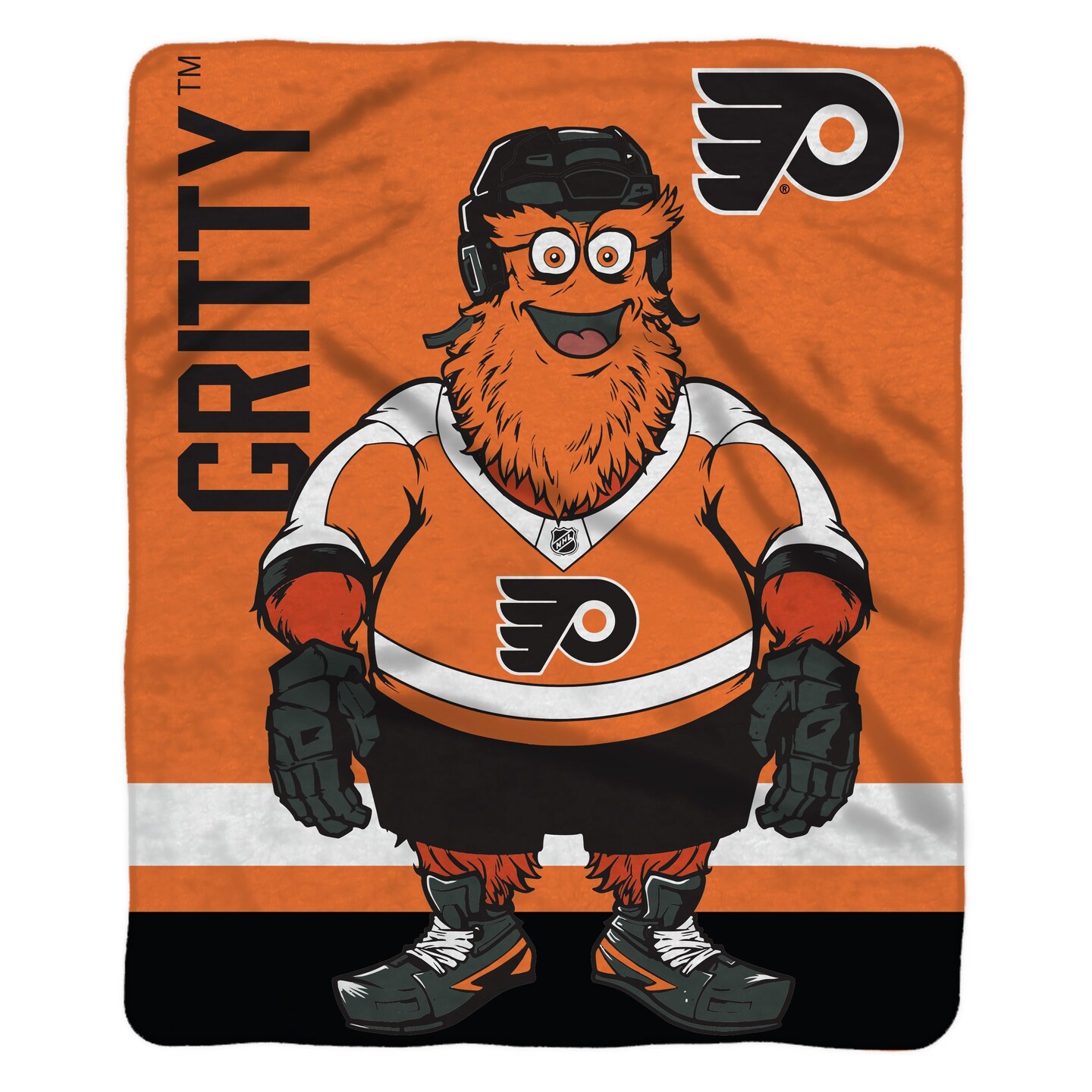 Sleep Squad Philadelphia Flyers Gritty Mascot 60&#x201D; x 80&#x201D; Raschel Plush Hockey Blanket
