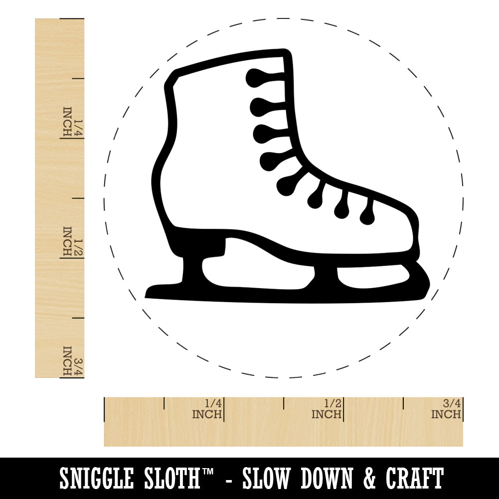 Ice Skating Figure Skates Self-Inking Rubber Stamp for Stamping Crafting Planners