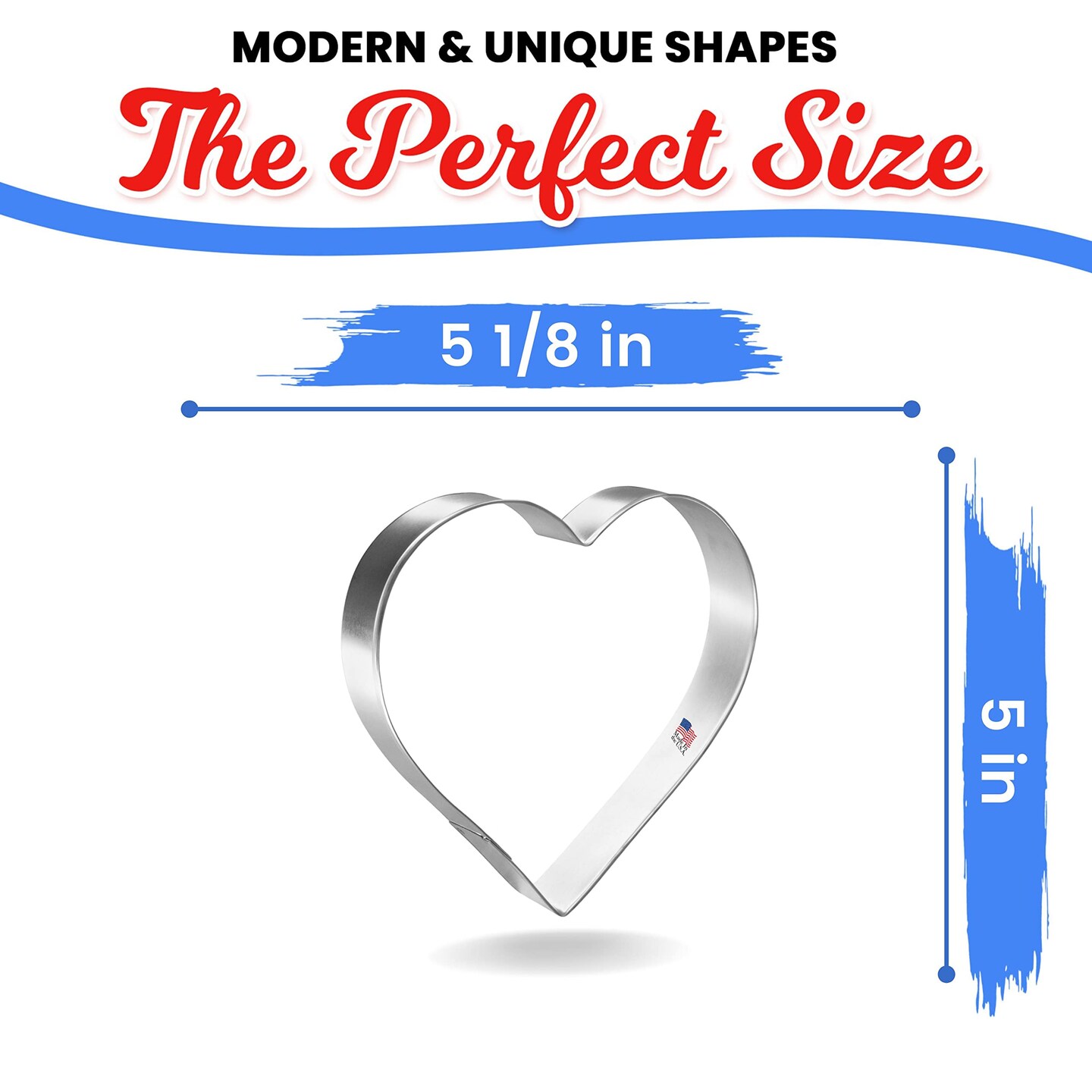 CookieCutter.Com Valentines Day Cookie Cutter - Heart Cookie Cutter 5 Inch &#x2013;Tin Plated Steel Cookie Cutters &#x2013; Made In The USA