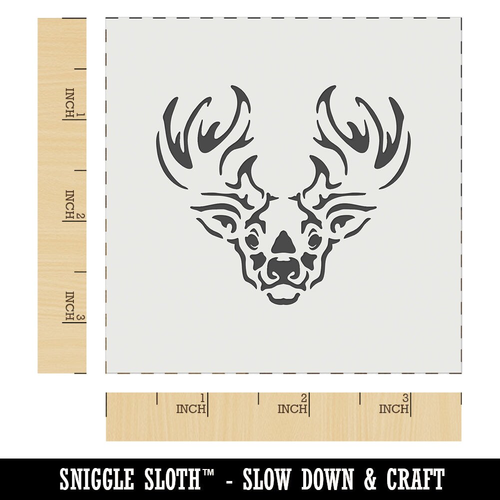 Tribal Deer Buck Head Wall Cookie DIY Craft Reusable Stencil