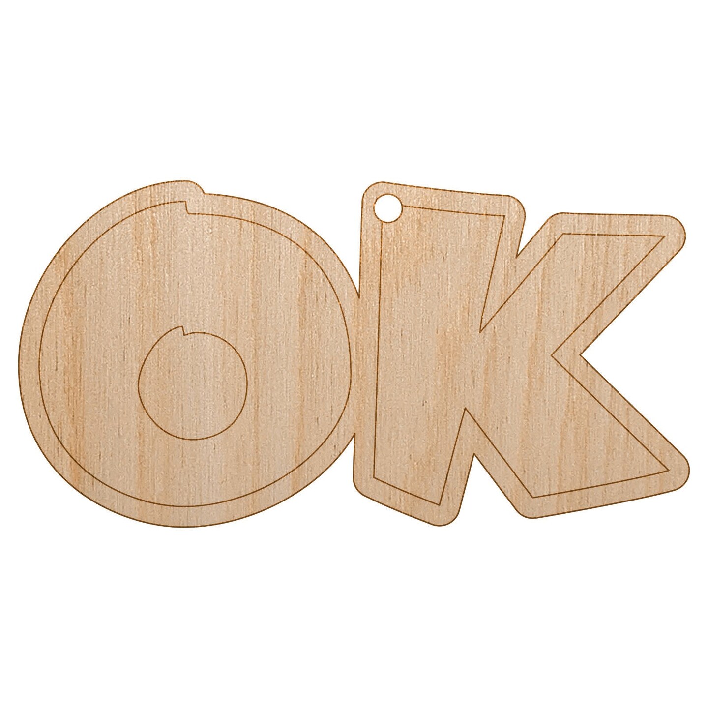 Ok Okay Fun Text Unfinished Craft Wood Holiday Christmas Tree Diy Pre Drilled Ornament Michaels 