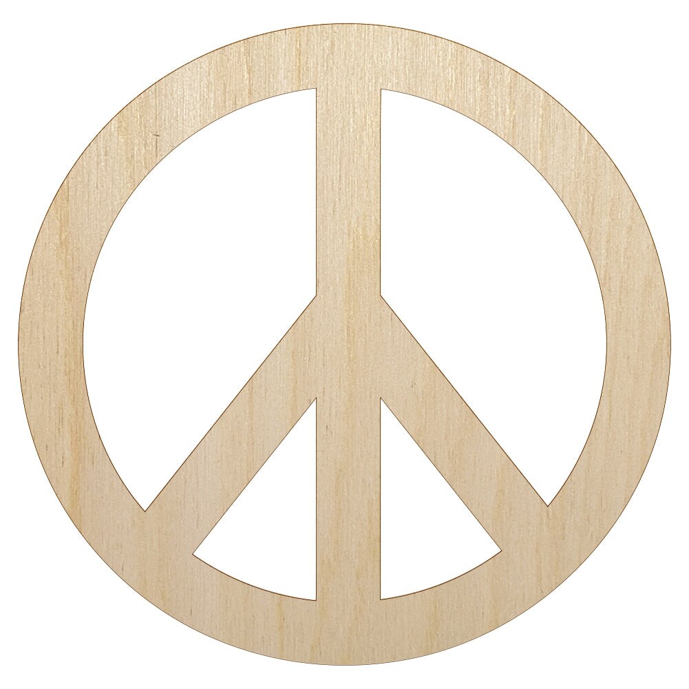 Peace Sign Unfinished Wood Shape Piece Cutout for DIY Craft Projects ...