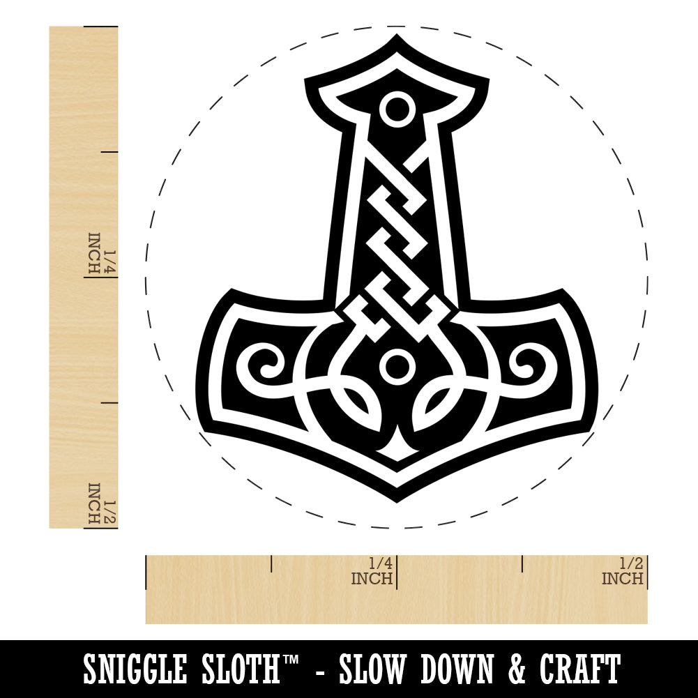 Mjolnir Symbol Norse Viking Hammer of Thor Self-Inking Rubber Stamp for Stamping Crafting Planners