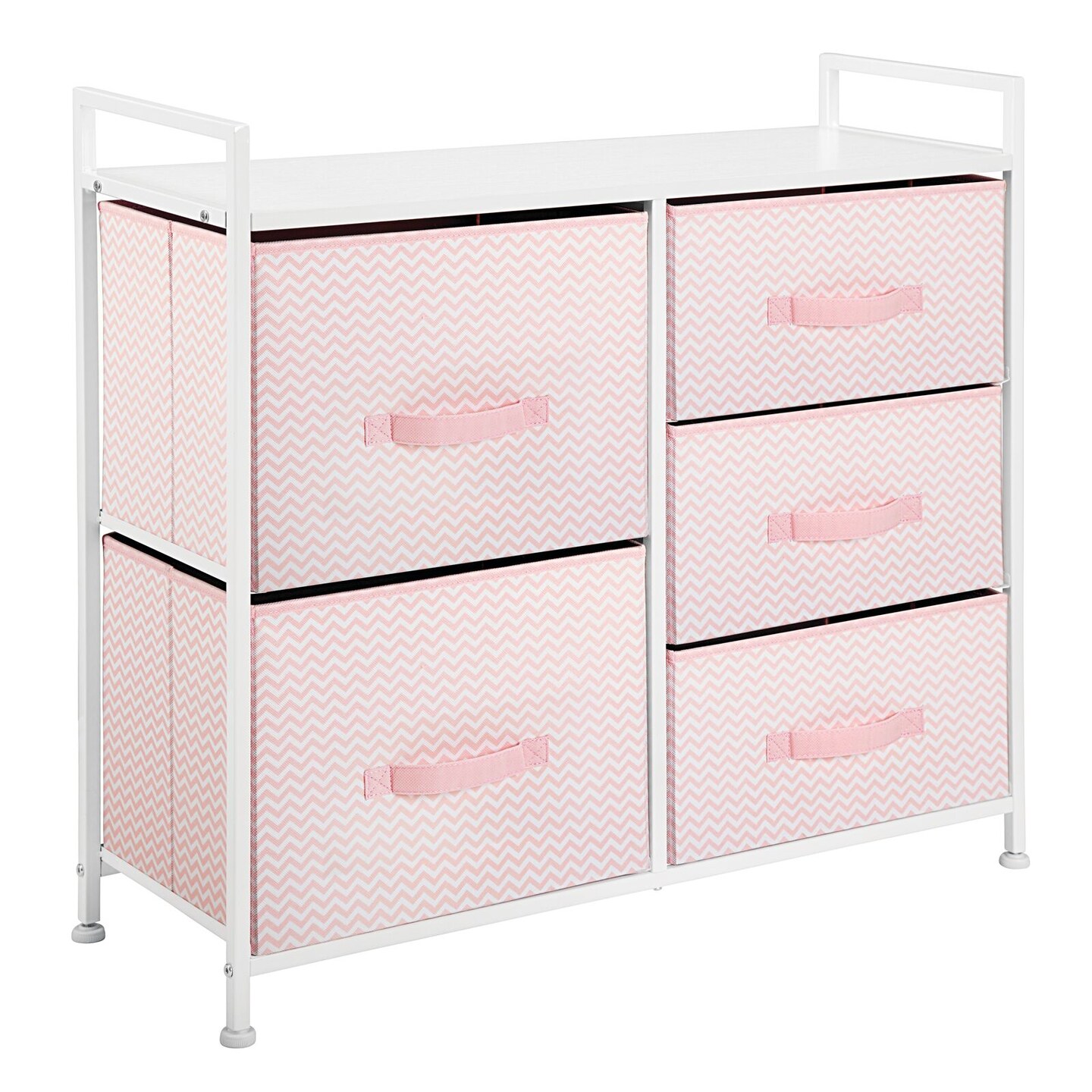 mDesign Wide Dresser Storage Tower Organizer Unit, 5 Drawers