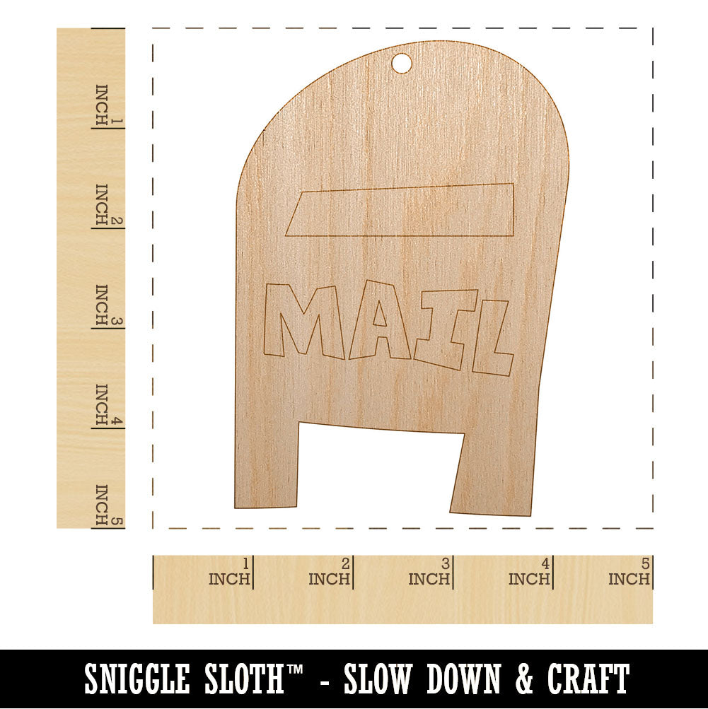 Mail Box Doodle Unfinished Craft Wood Holiday Christmas Tree DIY Pre-Drilled Ornament