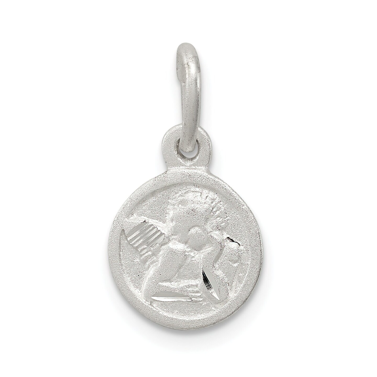 Sterling Silver Cherub Charm Angel Pendant Jewelry 19mm x 10mm