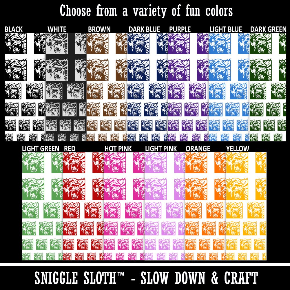 Angry Roaring Silverback Gorilla Temporary Tattoo Water Resistant Fake Body Art Set Collection