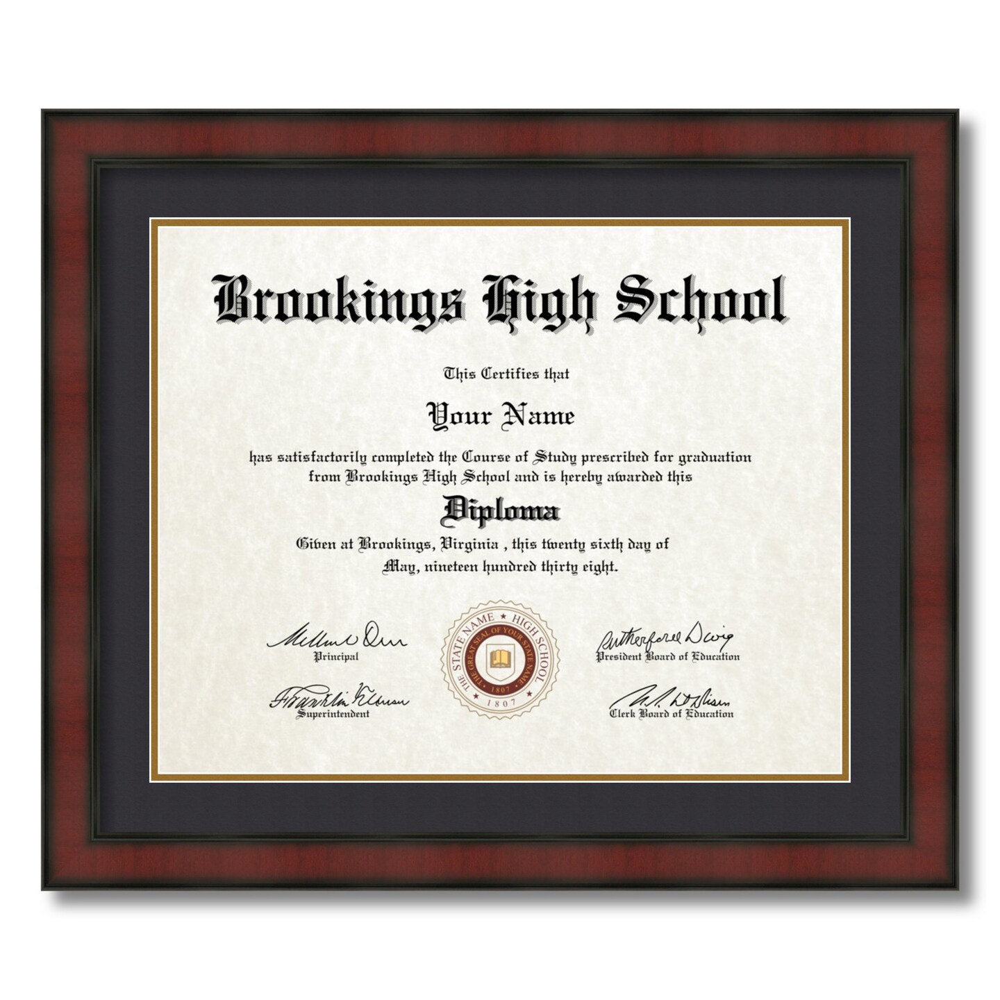 ArtToFrames 16x20 inch Diploma Frame - Framed with Black and Gold Mats, Comes with Regular Acrylic and Sawtooth Hanger for Wall Hanging (D-16x20)