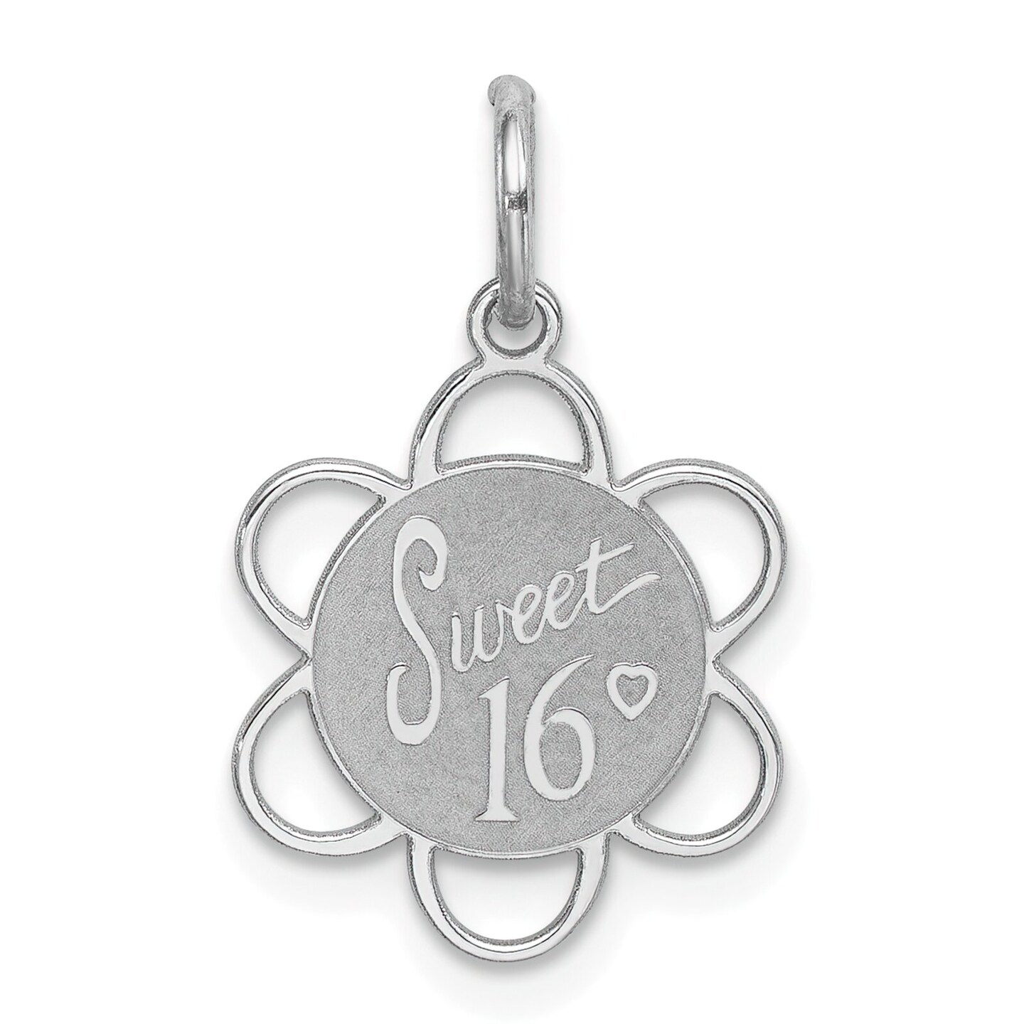 Sterling Silver Sweet Sixteen Disc Charm Birthday