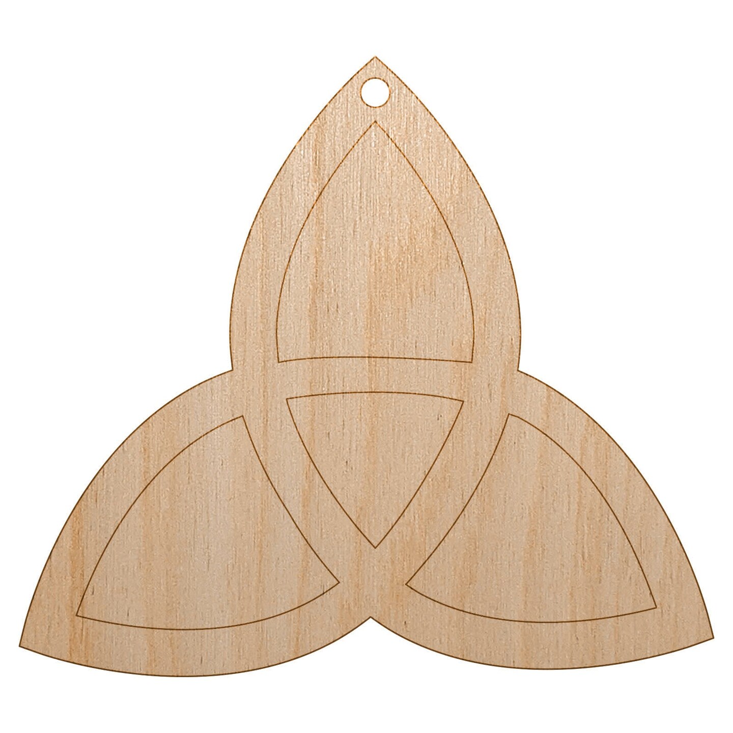 Triquetra Symbol Solid Unfinished Craft Wood Holiday Christmas Tree DIY 