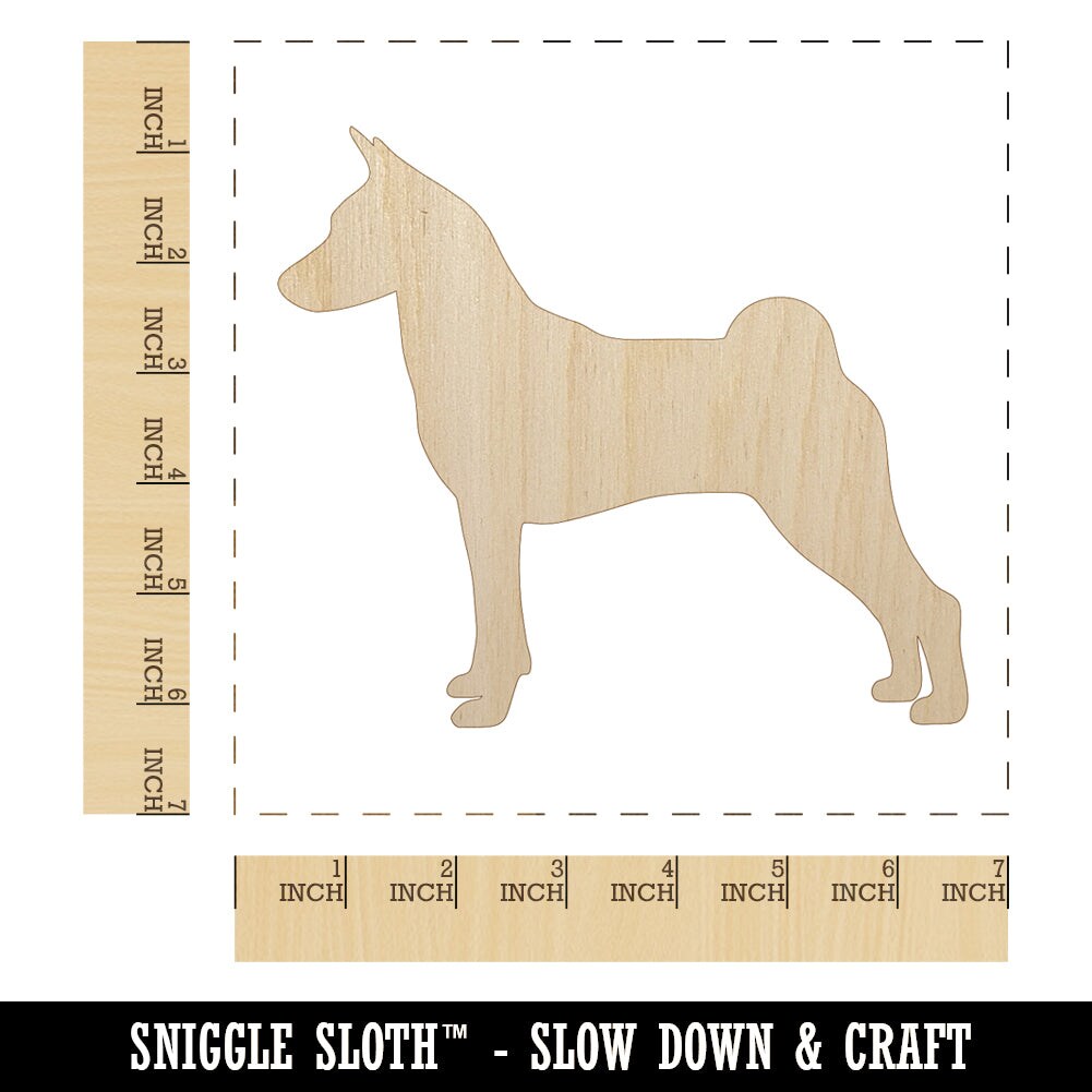 Basenji Dog Solid Unfinished Wood Shape Piece Cutout for DIY Craft Projects