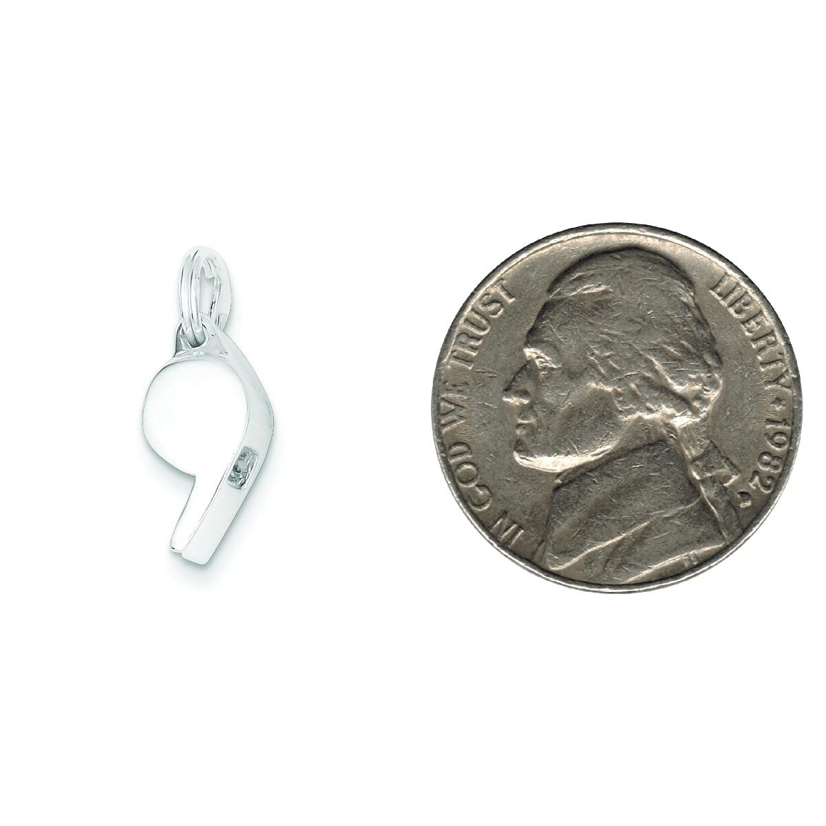 Sterling Silver Polished Whistle Charm Sports Jewelry