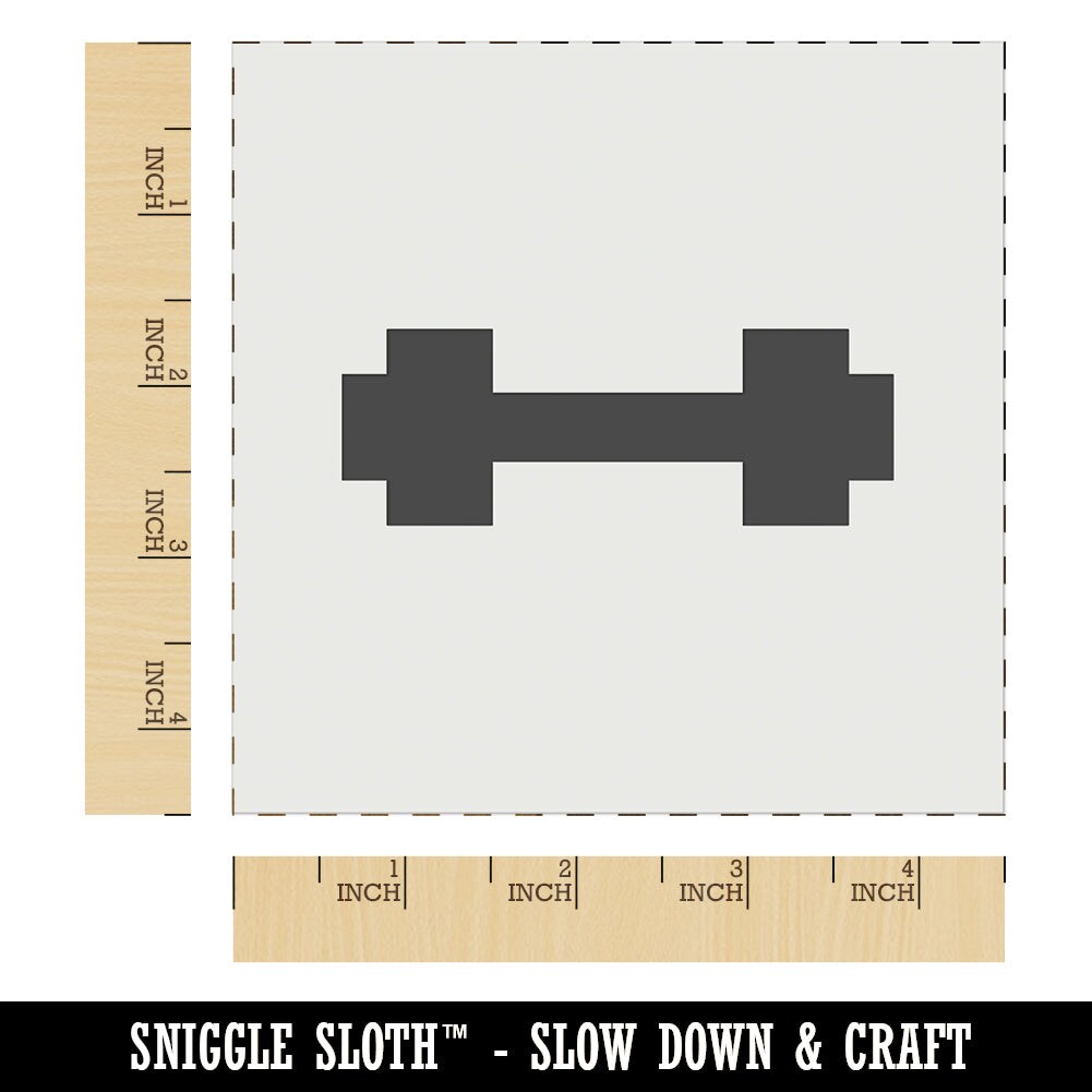 Dumbbell Barbell Weight Lifting Solid Wall Cookie DIY Craft Reusable Stencil