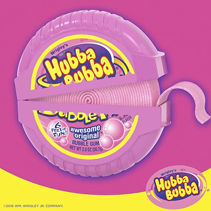 Bubble Gum Tape, Awesome Original, 2-Ounce Tapes (Case of 6)