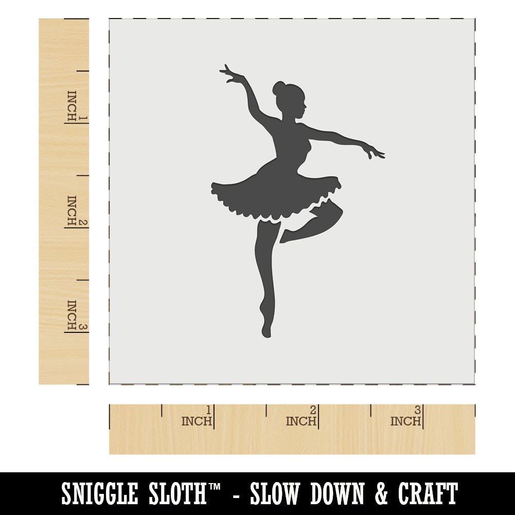 Ballerina Dancer in Tutu On Pointe Wall Cookie DIY Craft Reusable Stencil