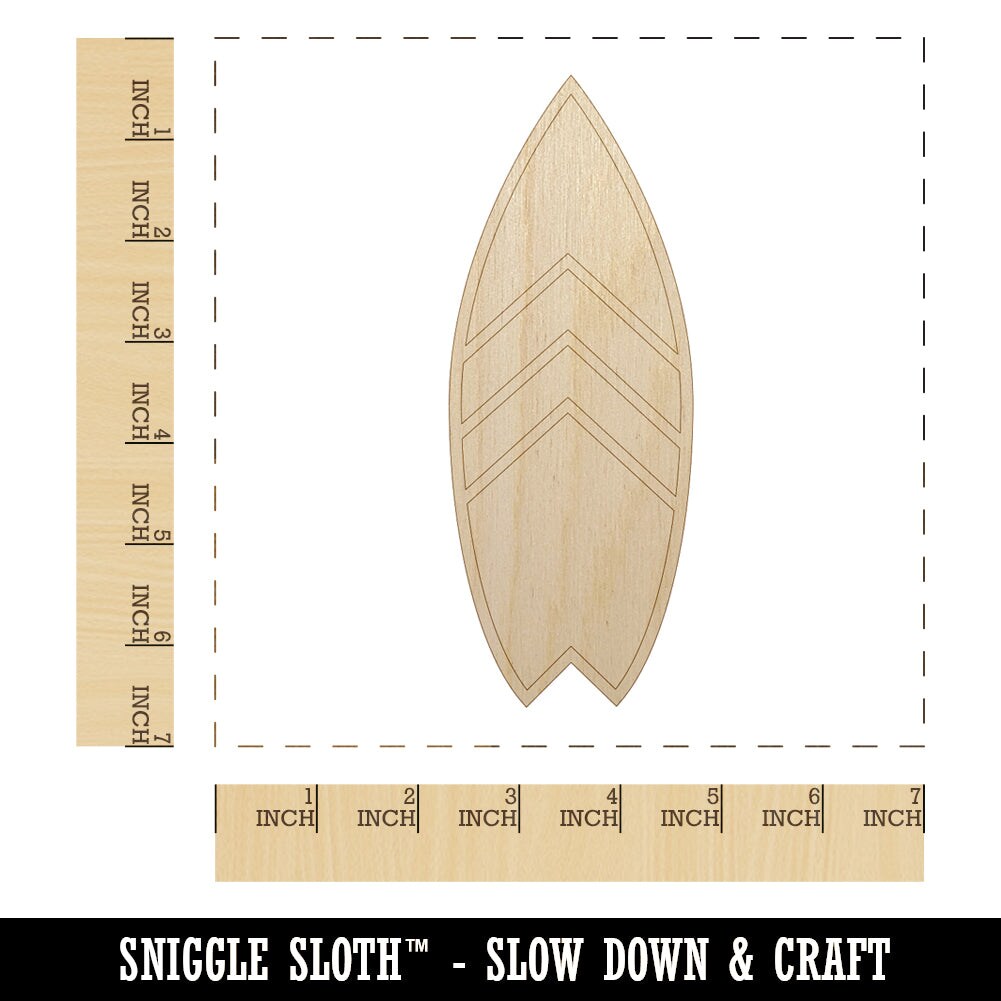 Stylish Surfboard Unfinished Wood Shape Piece Cutout for DIY Craft Projects