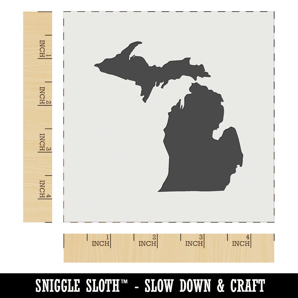 Michigan State Silhouette Wall Cookie DIY Craft Reusable Stencil