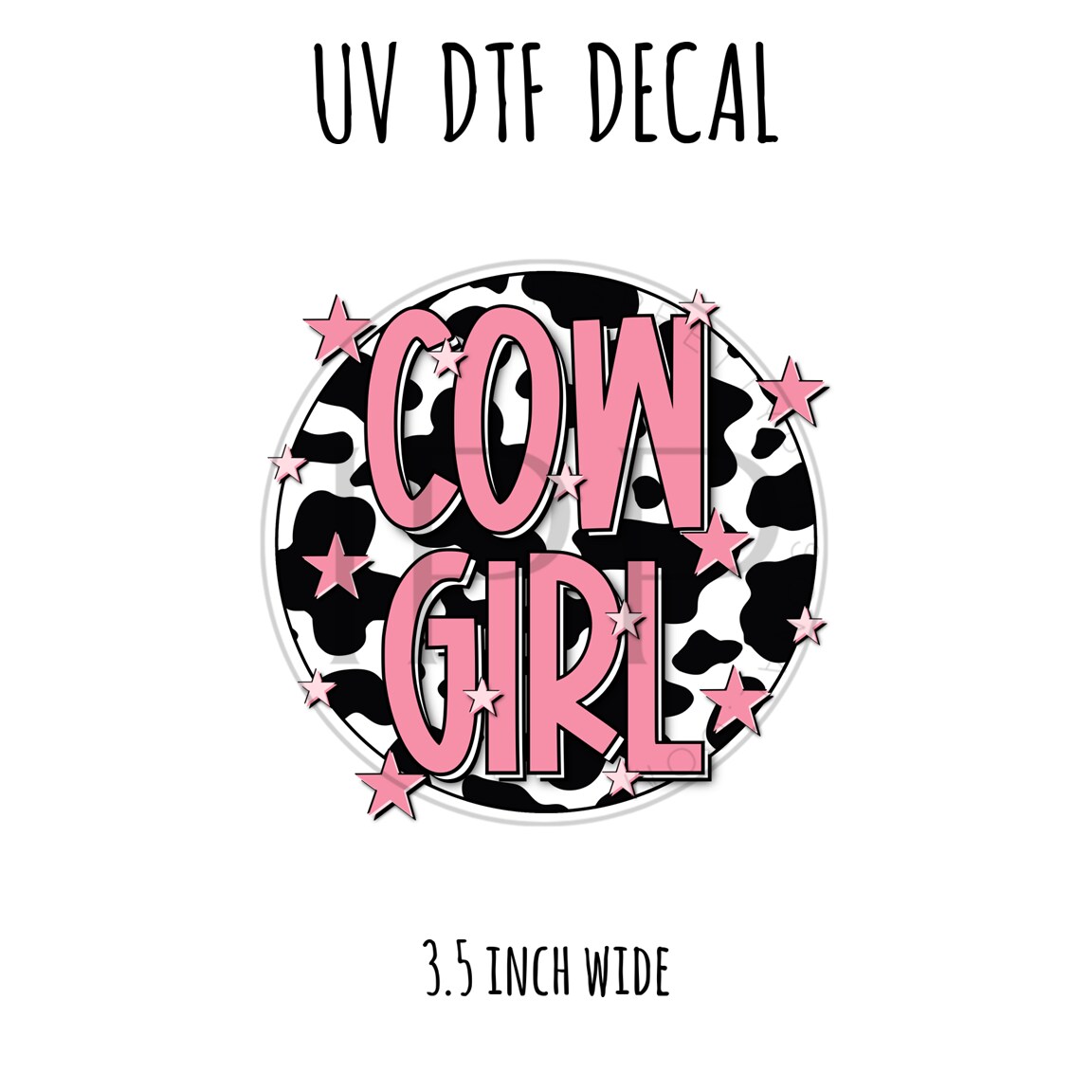 #77- Cow Girl Match 3.5 inch wide UV DTF decal