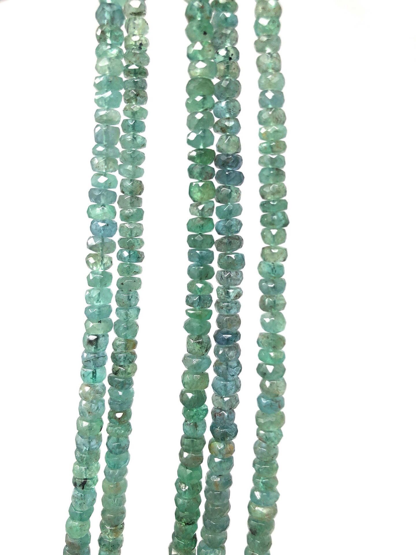 Zambian Emerald Gemstone Beads, Green - 13&#x22;, 3mm - 6mm