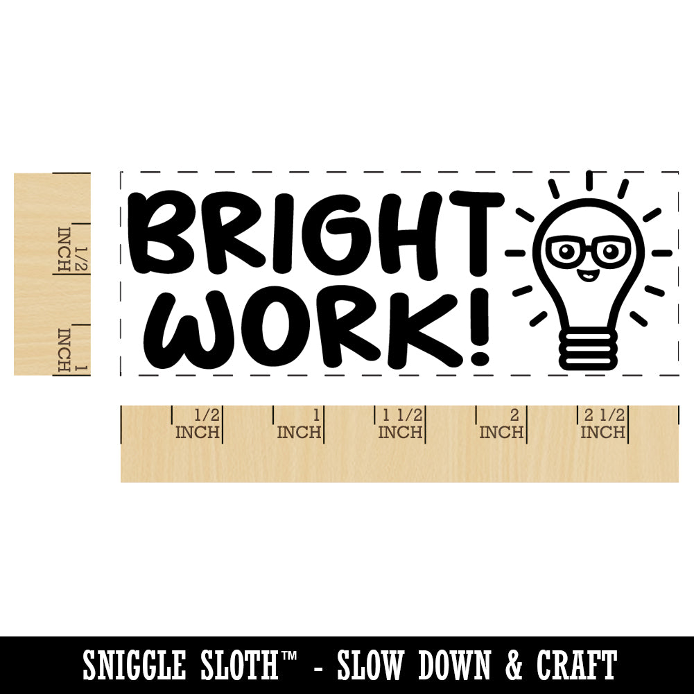 Bright Work Light Bulb Teacher Student School Self-Inking Rubber Stamp Ink Stamper