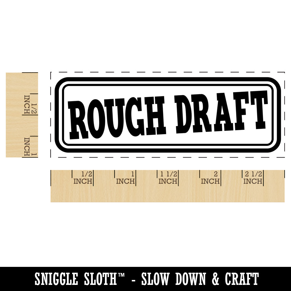 Rough Draft Double Border Self-Inking Rubber Stamp Ink Stamper for ...