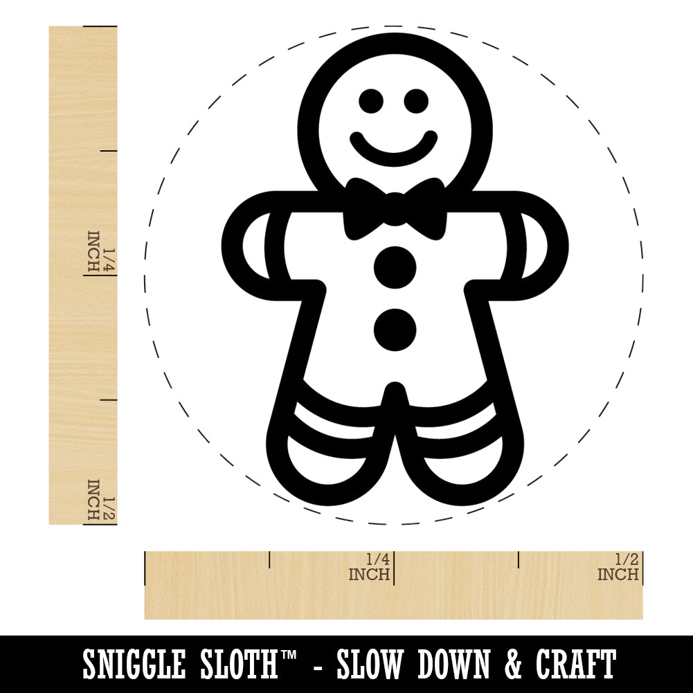 Gingerbread Man Christmas Cookie Self-Inking Rubber Stamp Ink Stamper for Stamping Crafting Planners