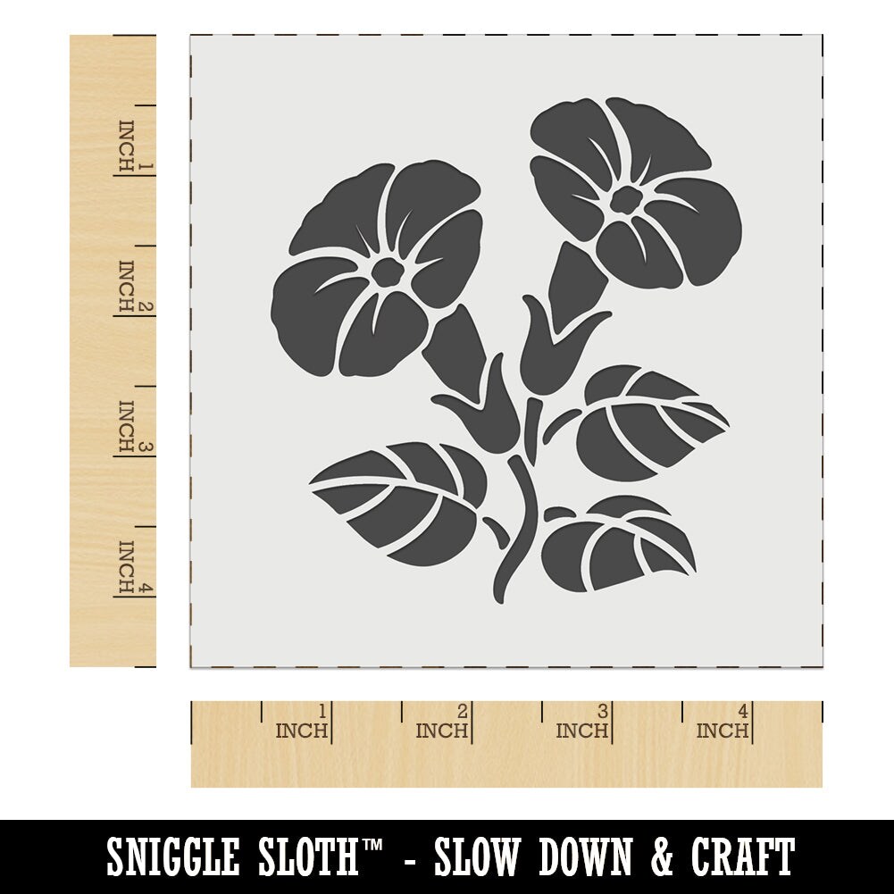 Morning Glory Flowers Wall Cookie DIY Craft Reusable Stencil