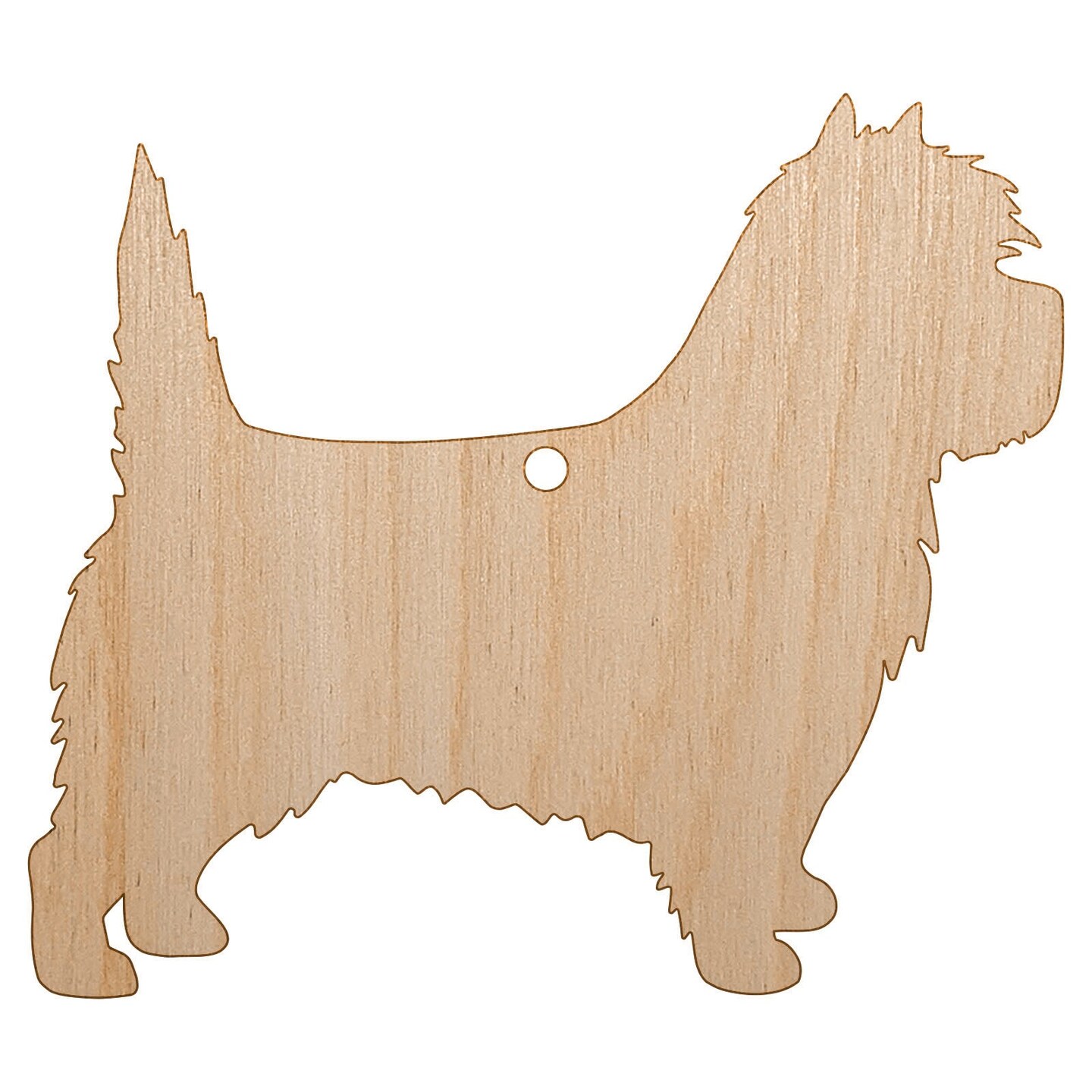 Cairn Terrier Dog Solid Unfinished Craft Wood Holiday Christmas Tree DIY Pre-Drilled Ornament