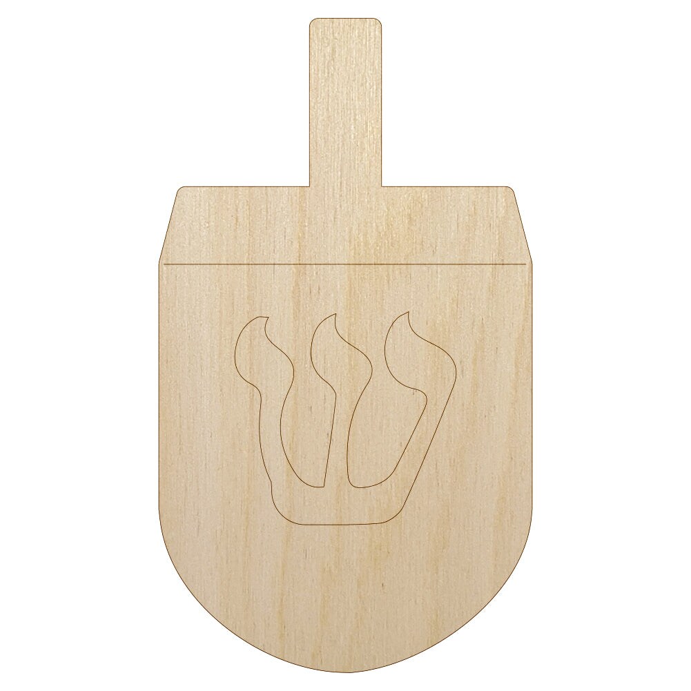 Dreidel Dreidl Jewish Hanukkah Unfinished Wood Shape Piece Cutout for DIY Craft Projects