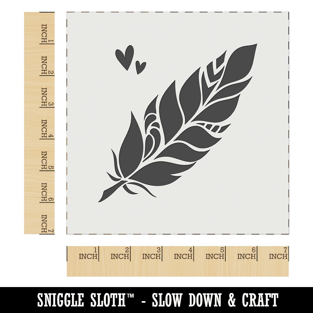 Artsy Boho Bohemian Feather Wall Cookie DIY Craft Reusable Stencil