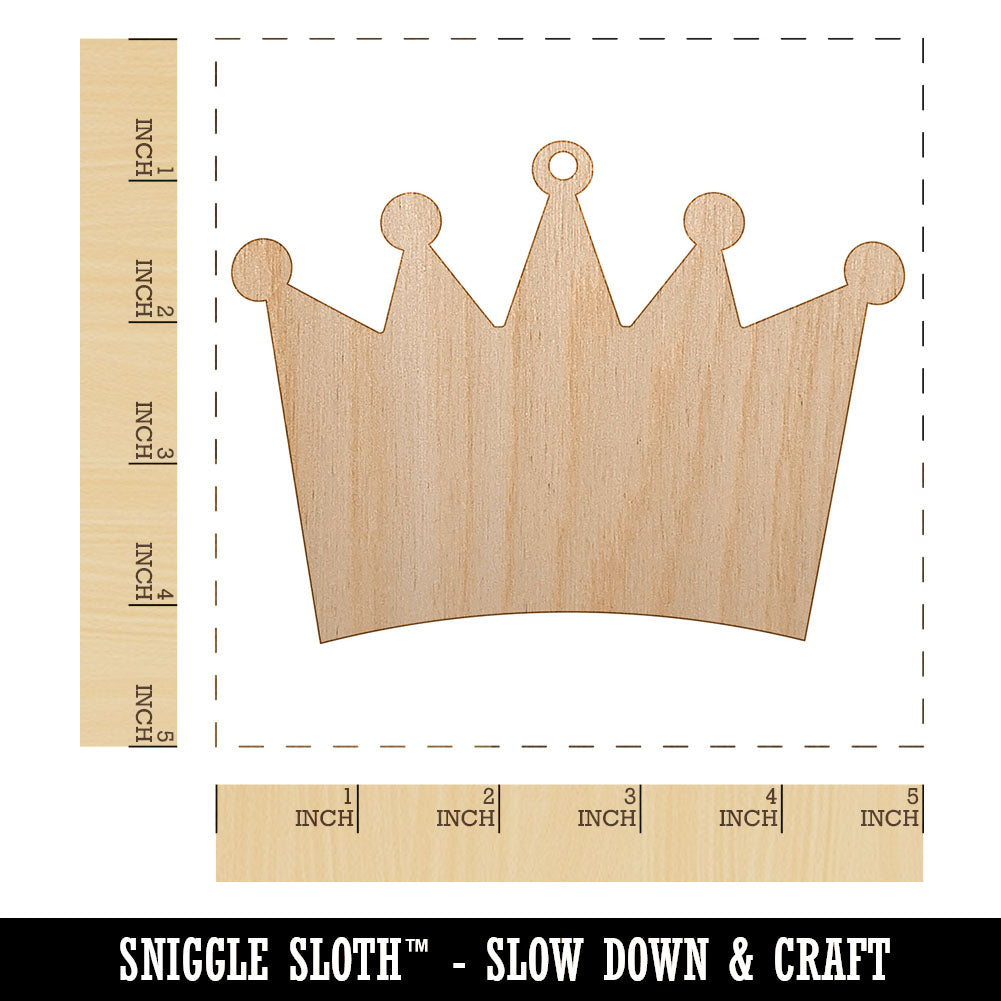 Crown King Queen Princess Unfinished Craft Wood Holiday Christmas Tree DIY Pre-Drilled Ornament
