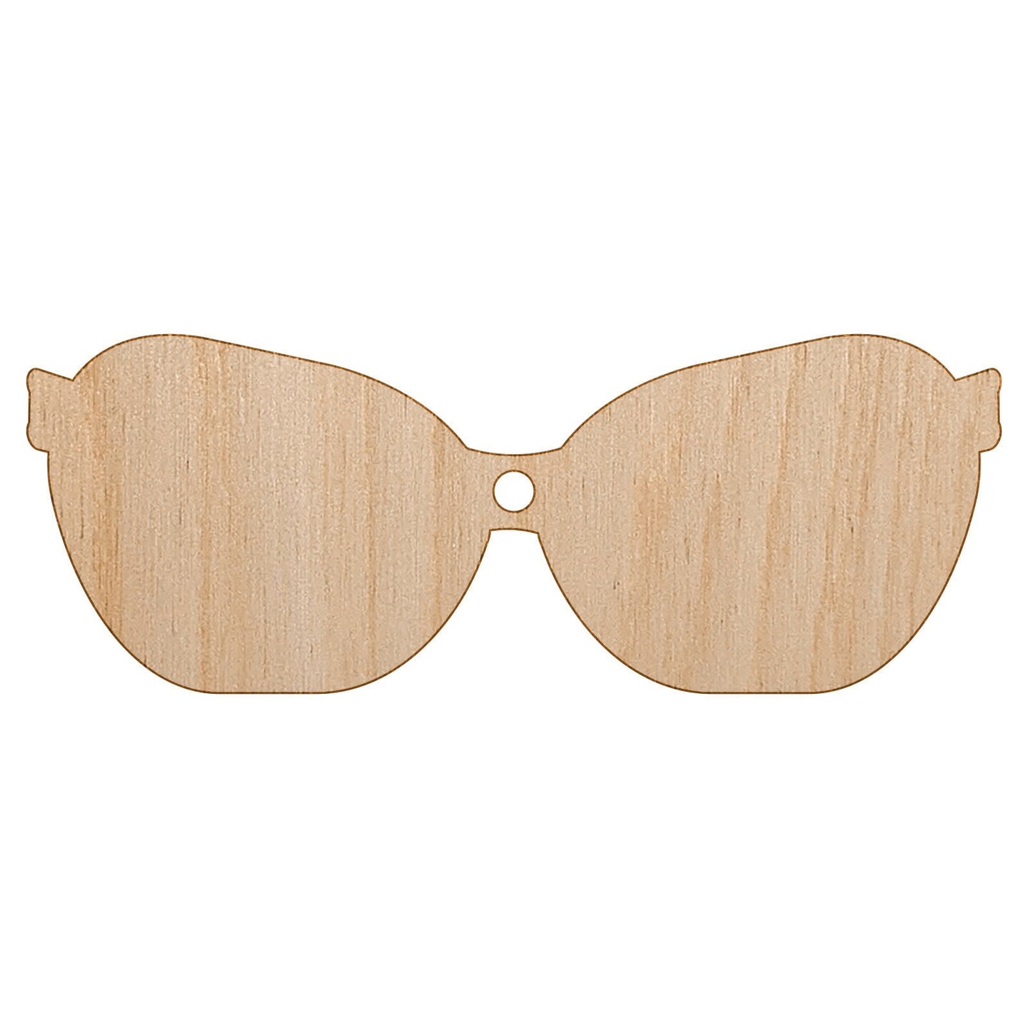 Sunglasses Shades Solid Unfinished Craft Wood Holiday Christmas Tree DIY Pre-Drilled Ornament