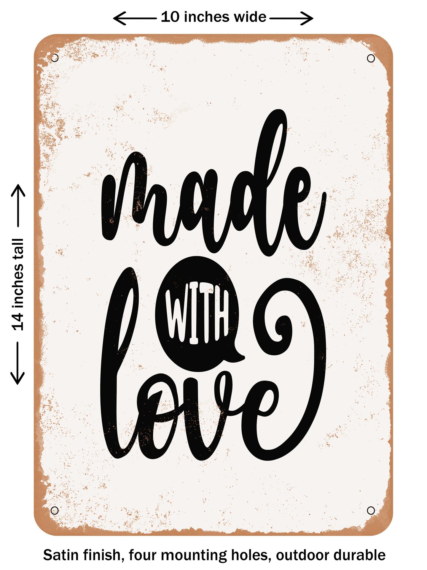 DECORATIVE METAL SIGN - Made With Love - 6 - Vintage Rusty Look | Michaels