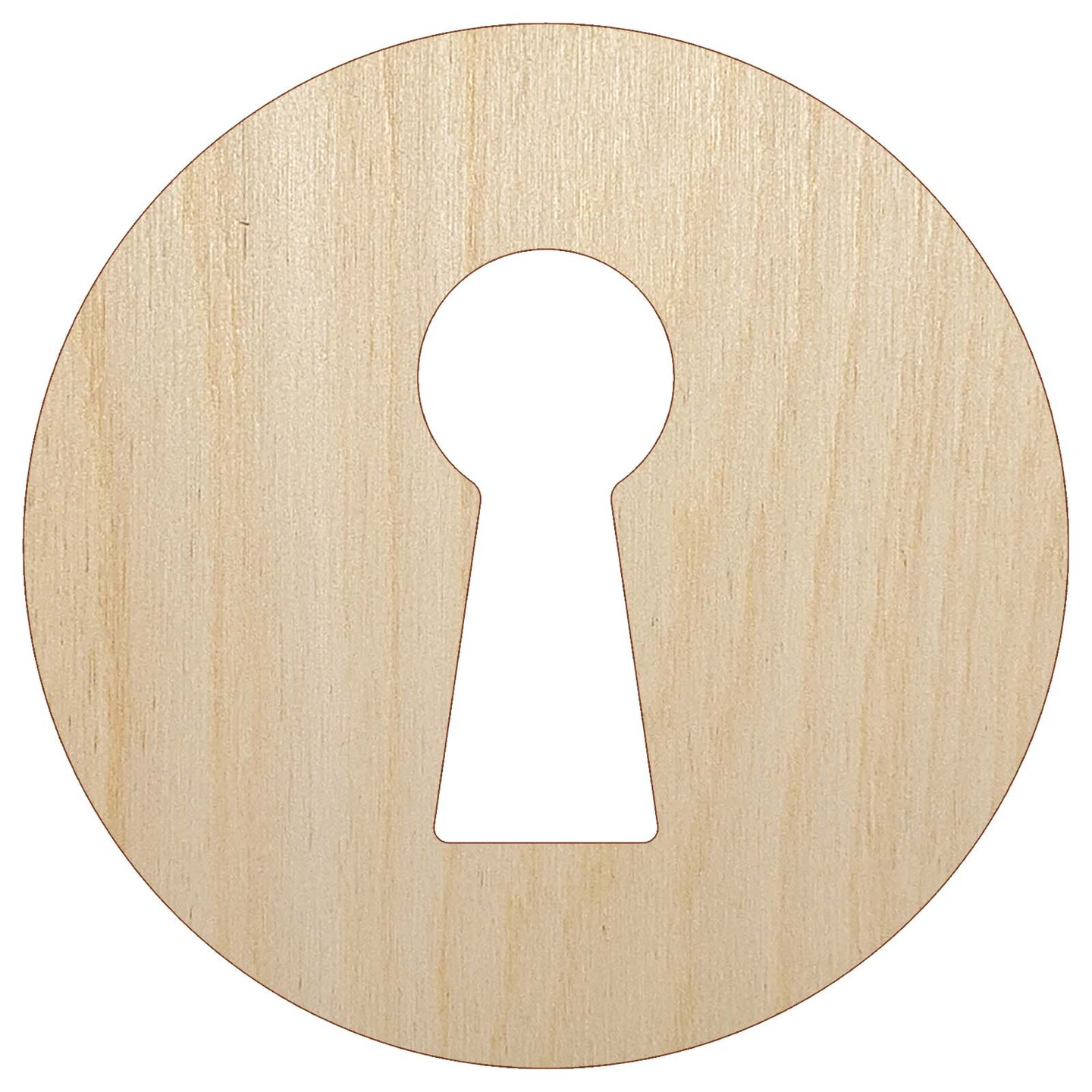 Keyhole Door Lock Unfinished Wood Shape Piece Cutout for DIY Craft Projects