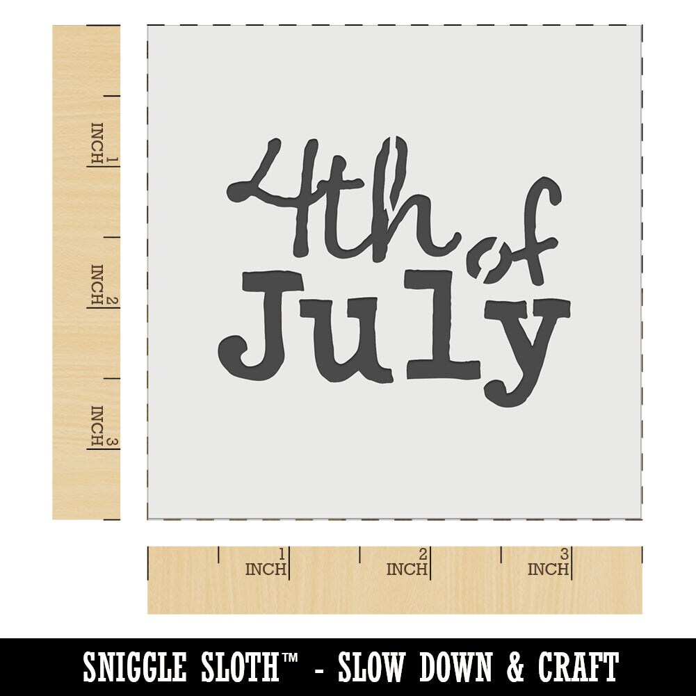 4th Fourth of July Fun Text Wall Cookie DIY Craft Reusable Stencil