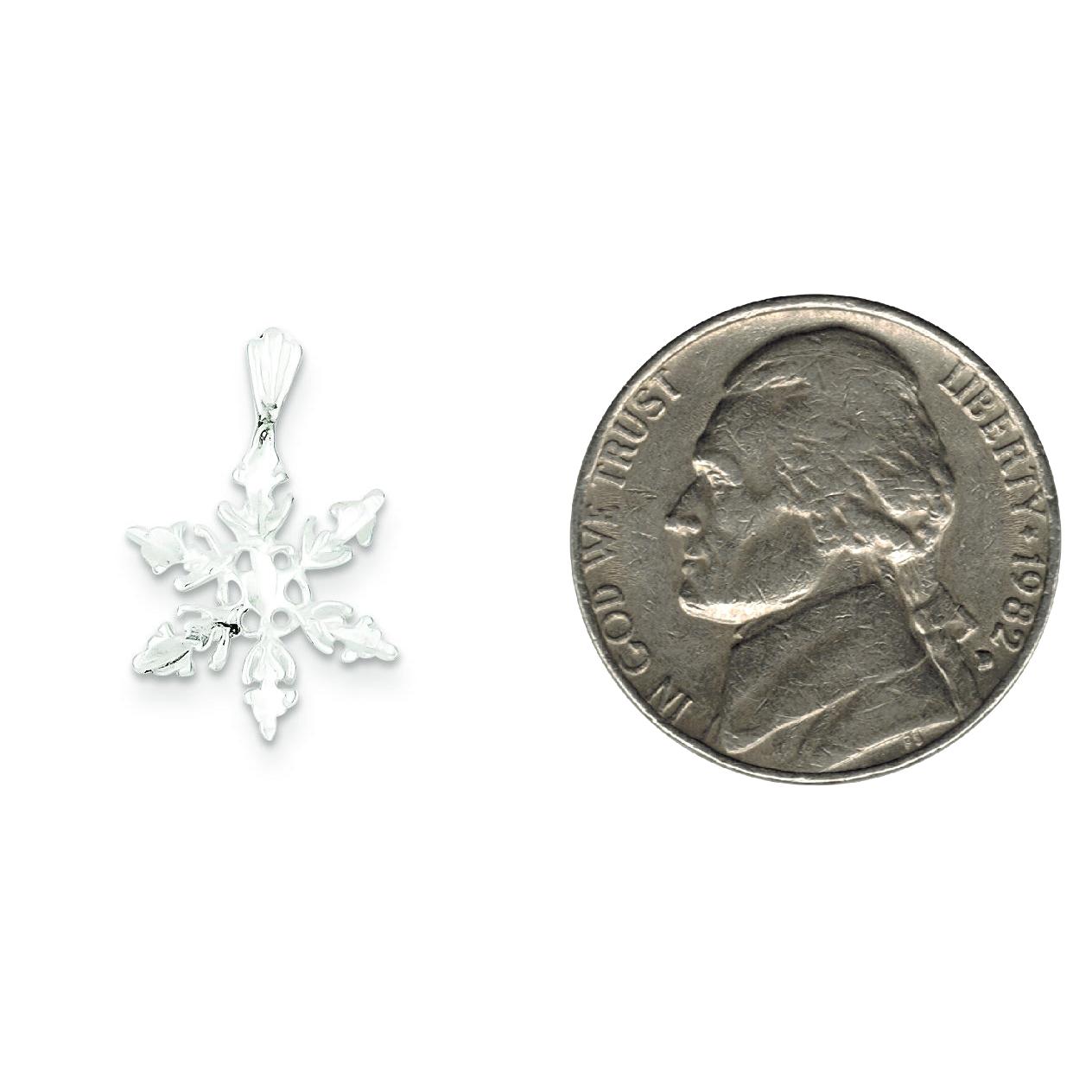 Sterling Silver Snowflake Pendant Charm FindingKing Jewerly 21mm x 14mm