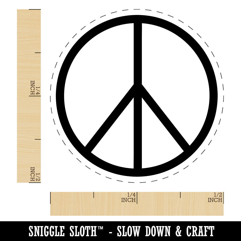 Peace Sign Rubber Stamp for Stamping Crafting Planners