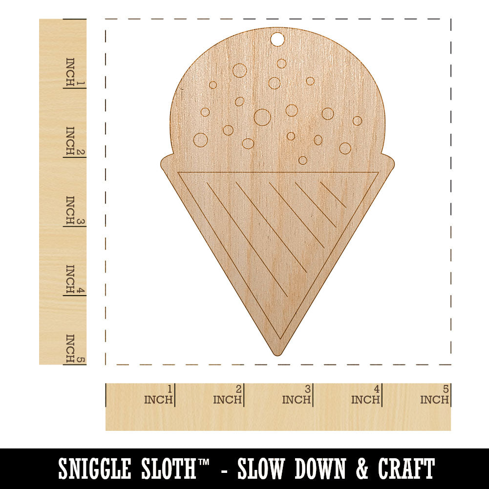 Snow Cone Shaved Ice Unfinished Craft Wood Holiday Christmas Tree DIY Pre-Drilled Ornament