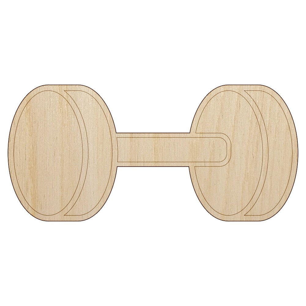 Dumbbell Gym Workout Exercise Unfinished Wood Shape Piece Cutout for
