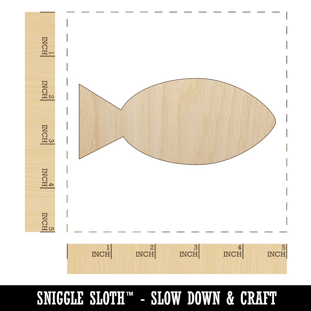 Fish Solid Unfinished Wood Shape Piece Cutout for DIY Craft Projects