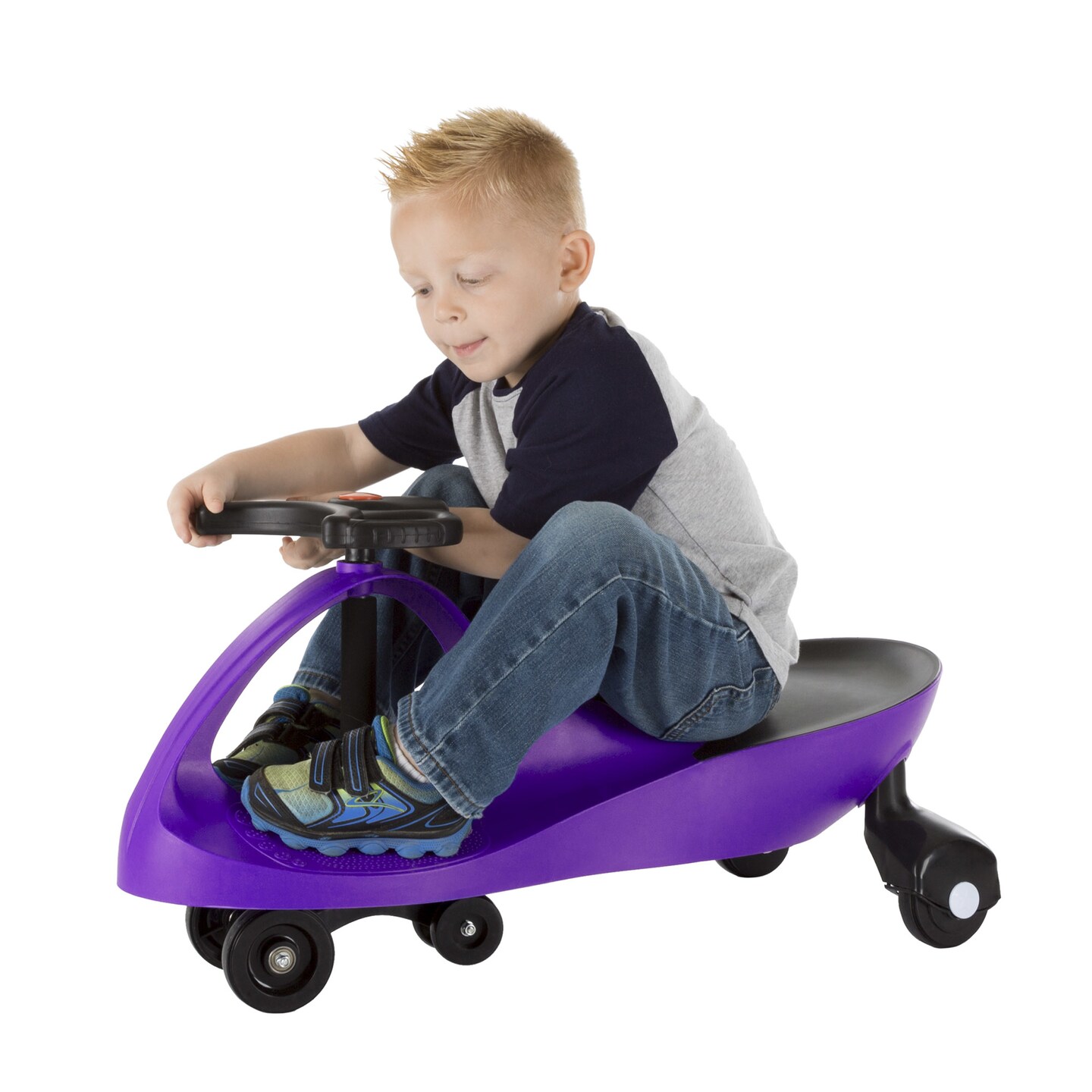 Hey! Play! Ride On Car No Batteries Gears or Pedals Wiggle Movement to Steer Zigzag Car Purple